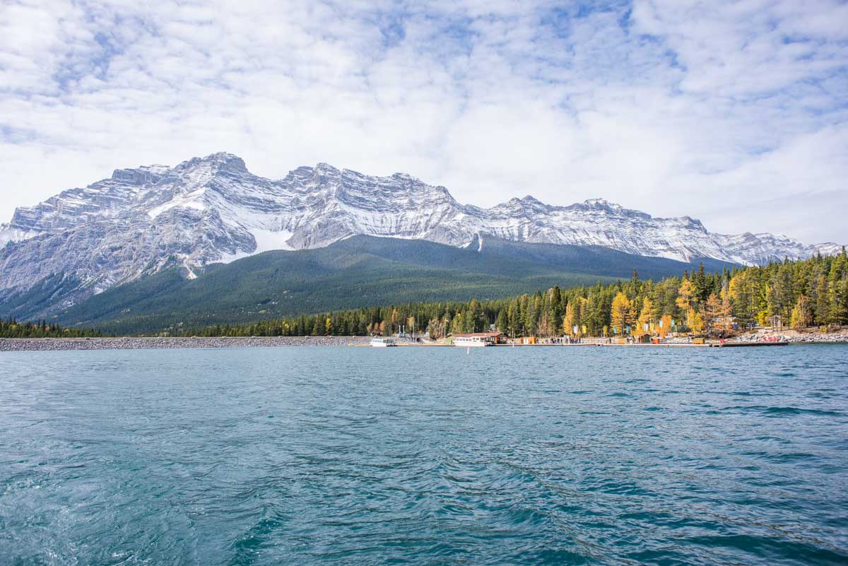 Views of the Rocky mountains as seen from a Lake Minnewanka cruise