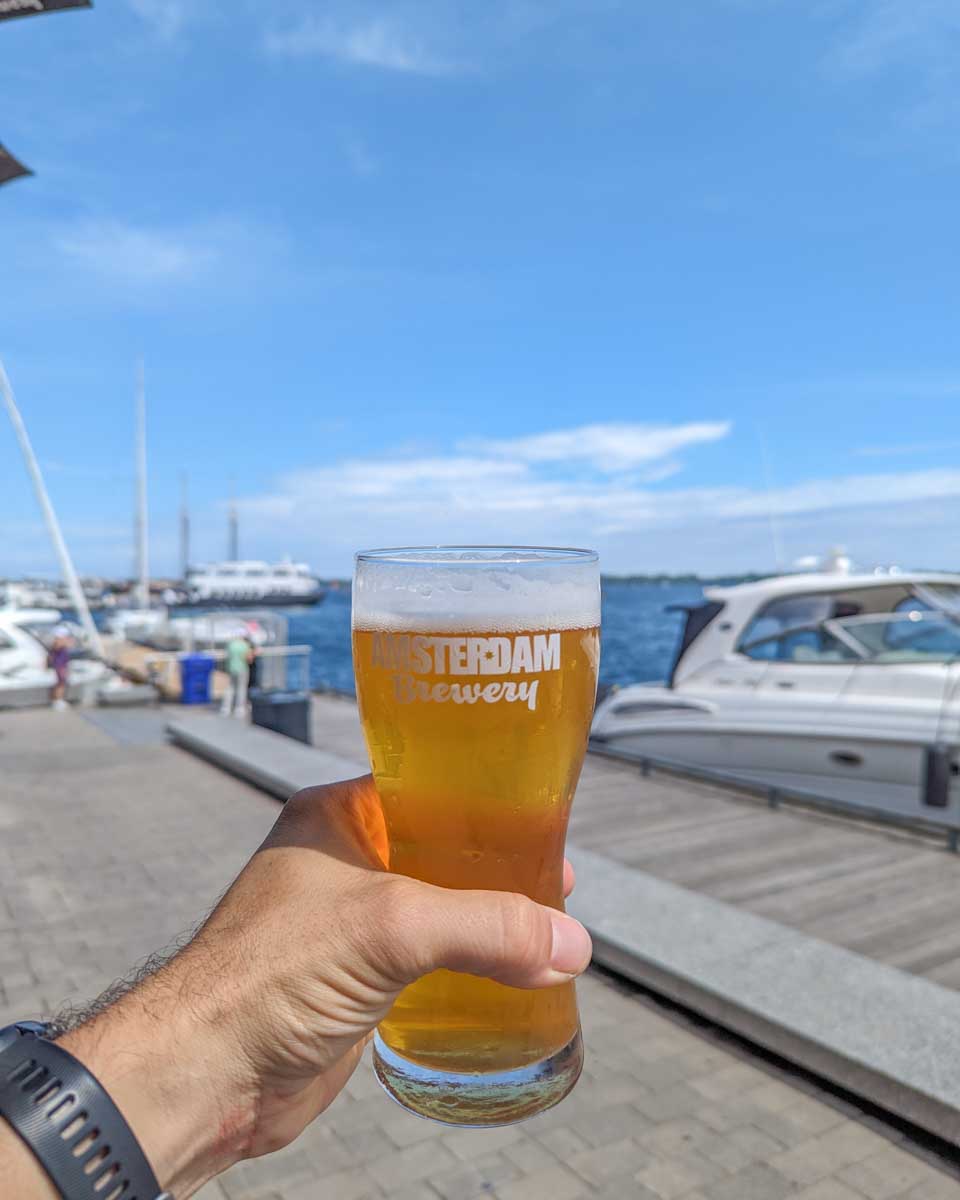 A cold beer from Amsterdam Brewery in Toronto