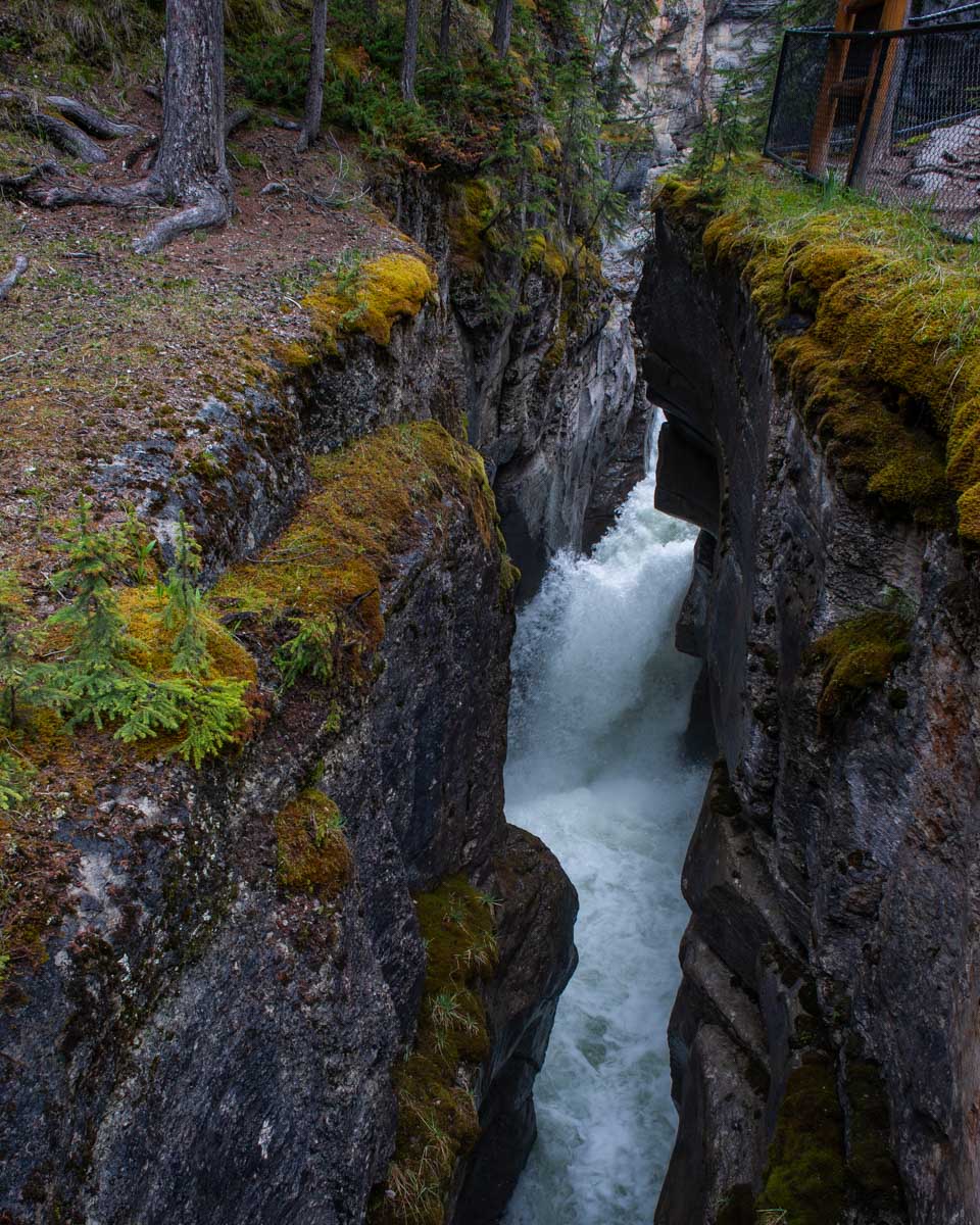 A waterfall in Maligne Canyon, Jasper