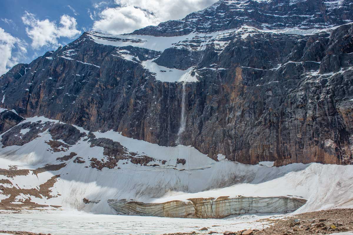 Avalanche from the Edith Cavell Glacier in Jasper National Park