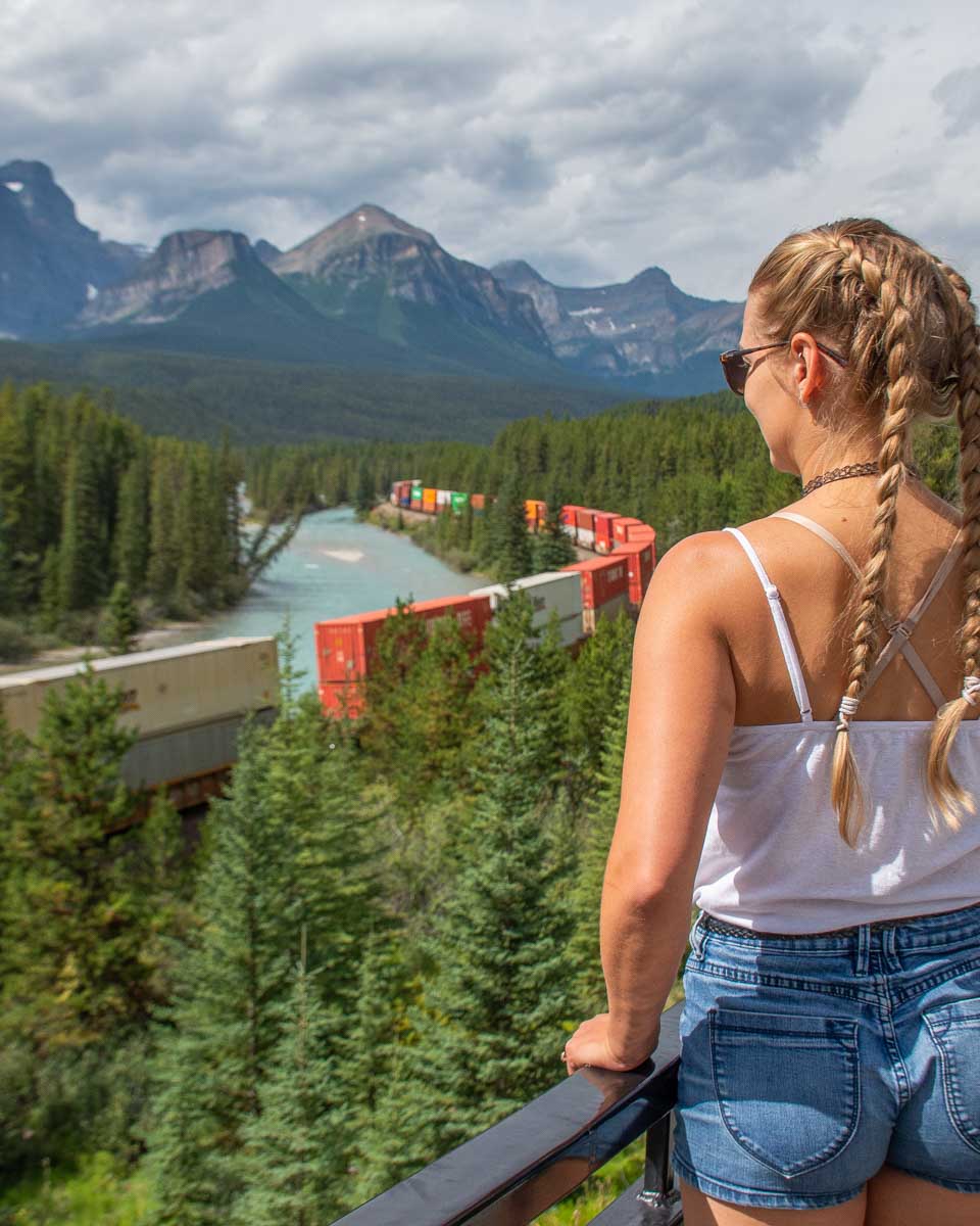 Bailey at Morant's Curve on the Bow Valley Parkway