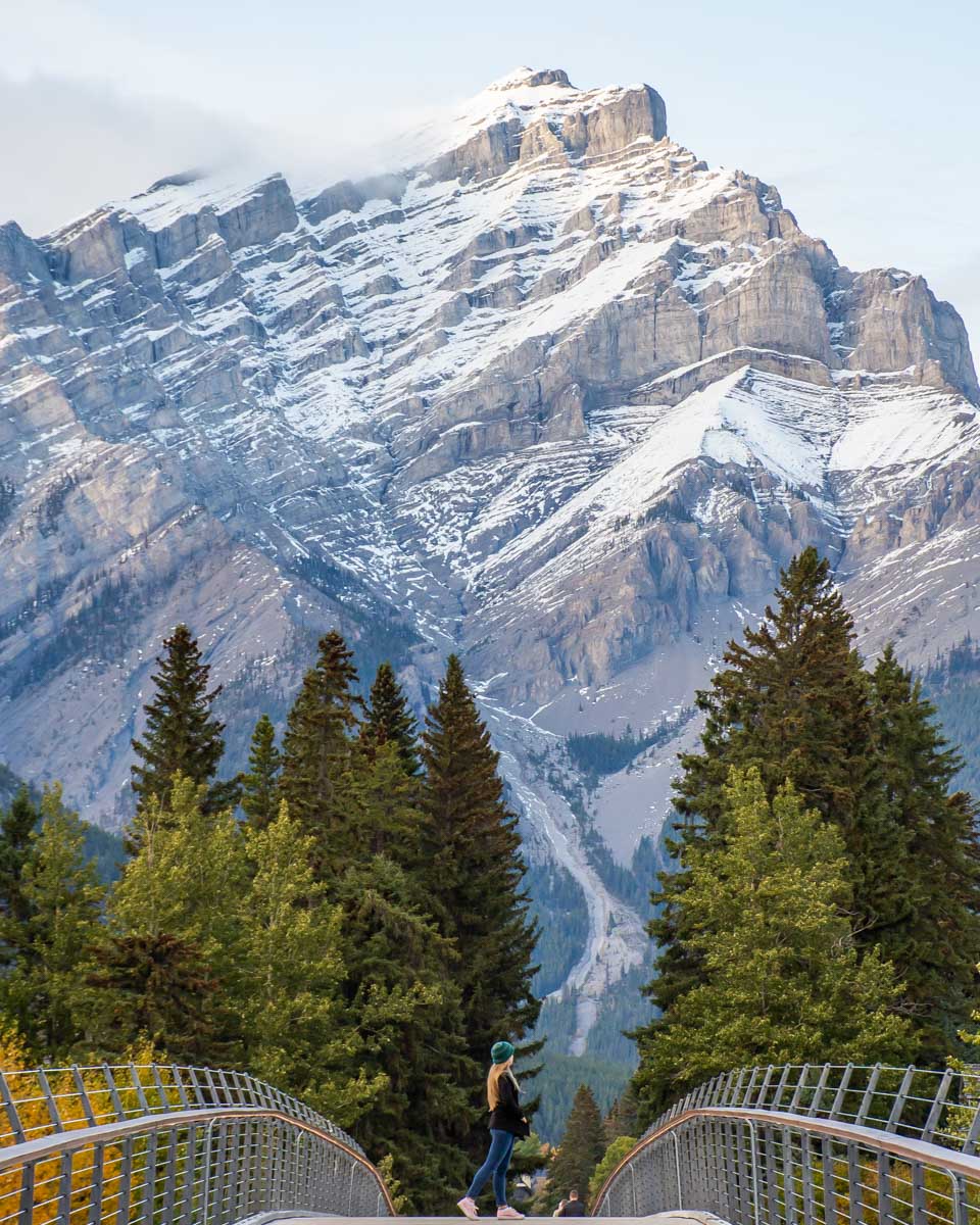 Bailey at the The Nancy Pauw Bridge in Banff