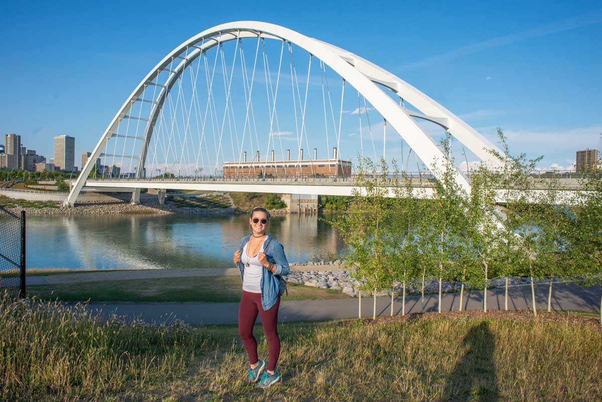 Walterdale bridge in Edmonton on a walking tour