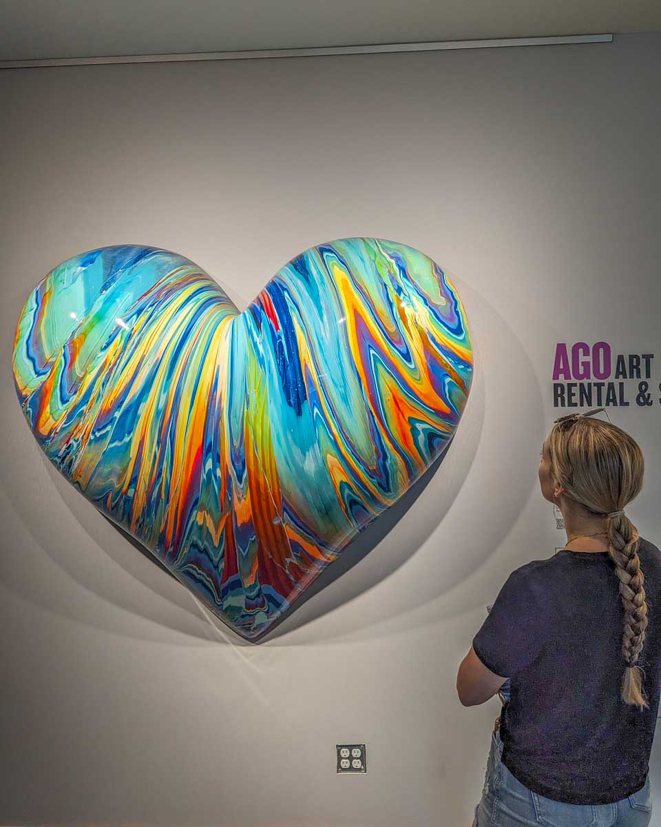 Bailey looks at a display at the Art Gallery of Ontario, Toronto