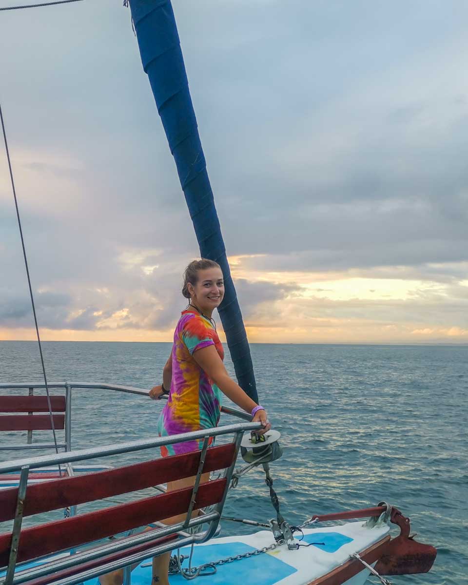 Bailey on a Sunset Dinner Cruise in Fiji