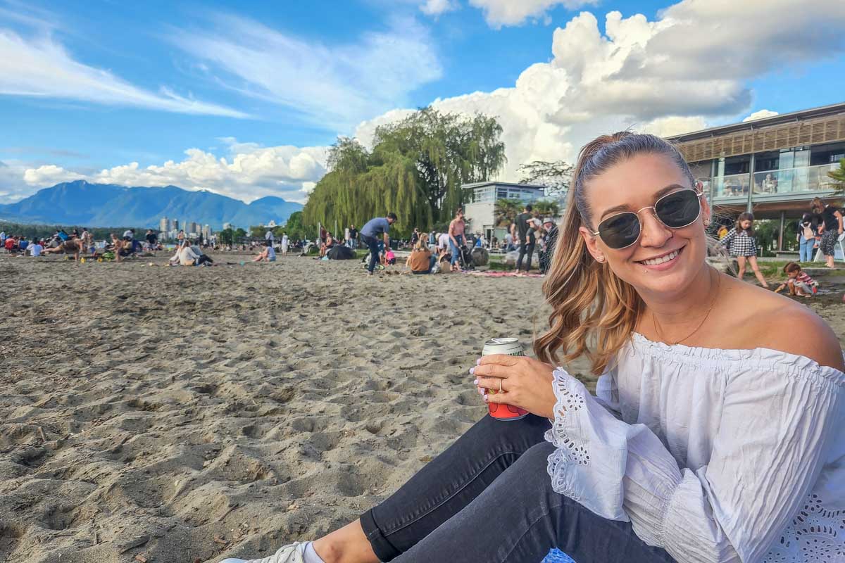 Bailey poses for a photo at Kitsilano Beach in Vancouver