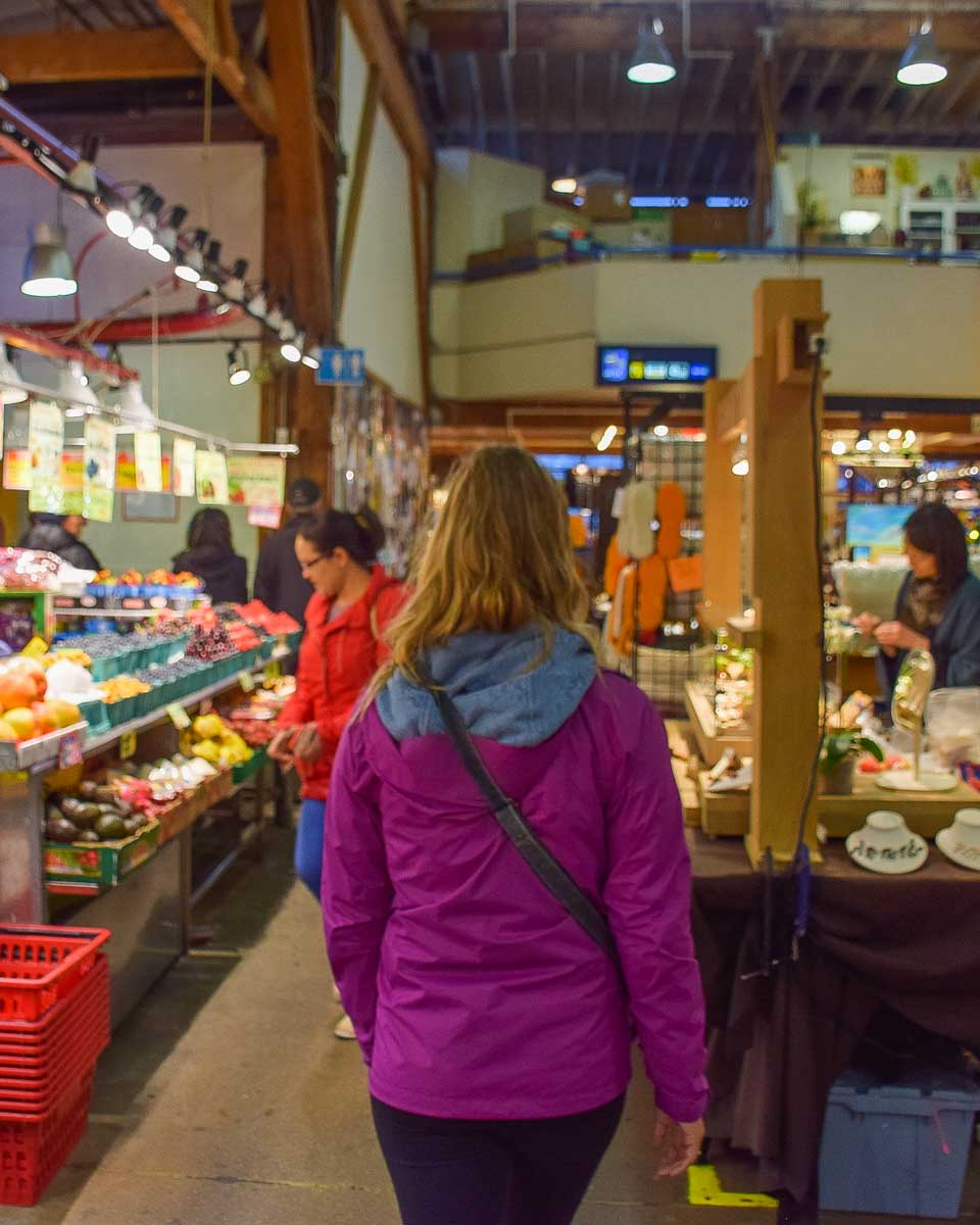 Bailey walks through Granville Island Public Market