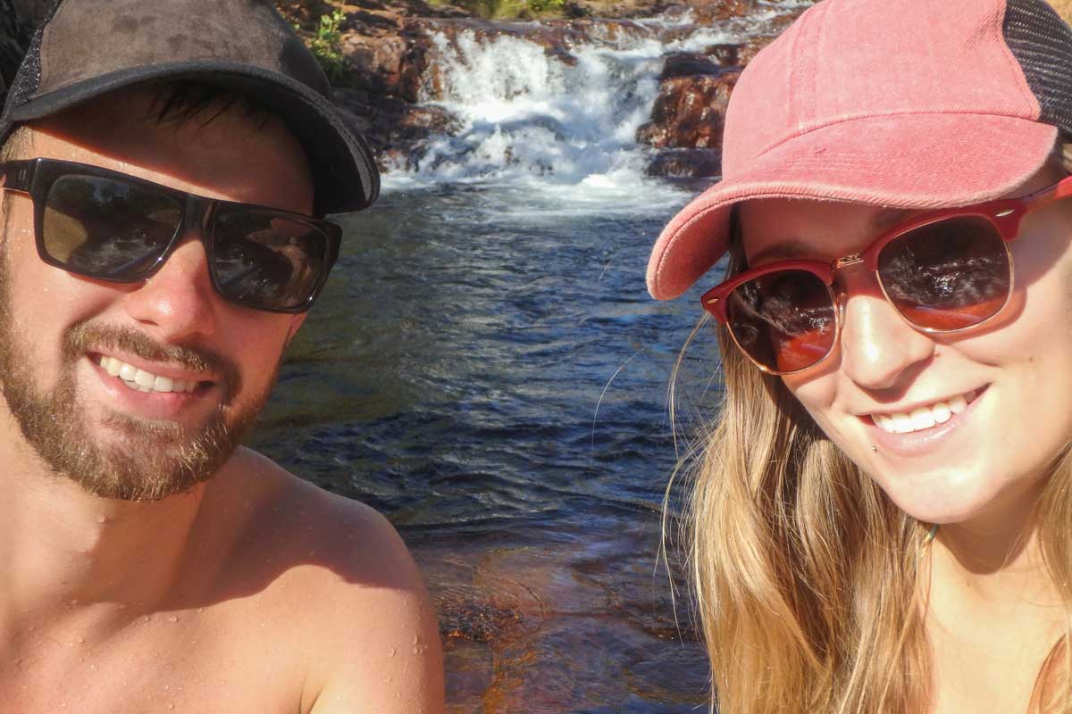 Daniel and Bailey take a selfie in Litchfield National Park