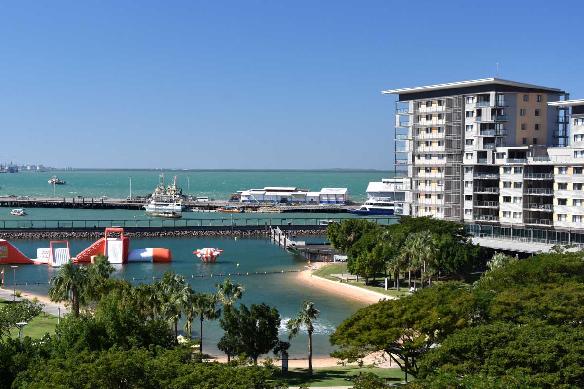 Darwin waterfront in the city on a tour