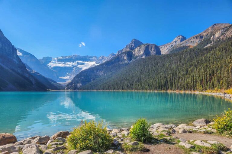 Lake Louise foreshore in summer
