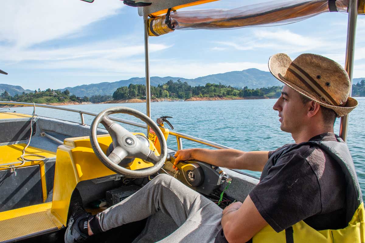 On a boat cruise in Guatape, Colombia