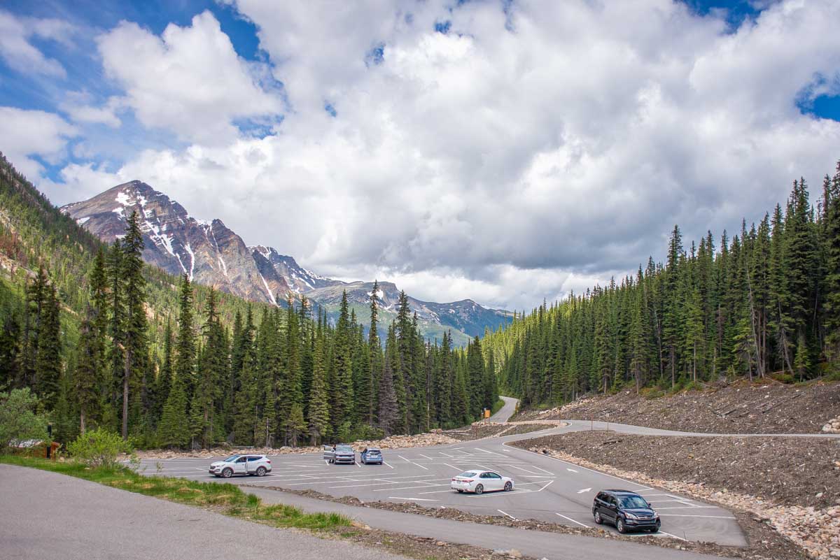Parking lot at Mount Edith Cavell, Jasper