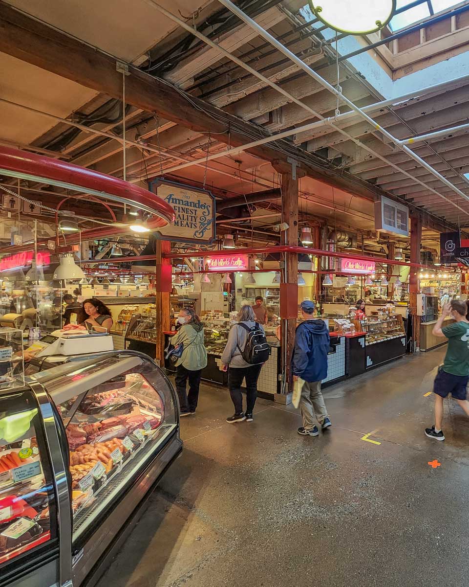 Stalls in the Granville Island Public Market