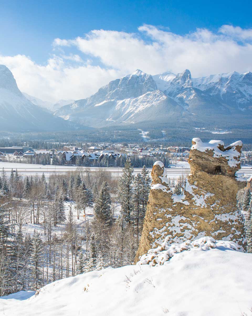 The Canmore Hoodoos in winter