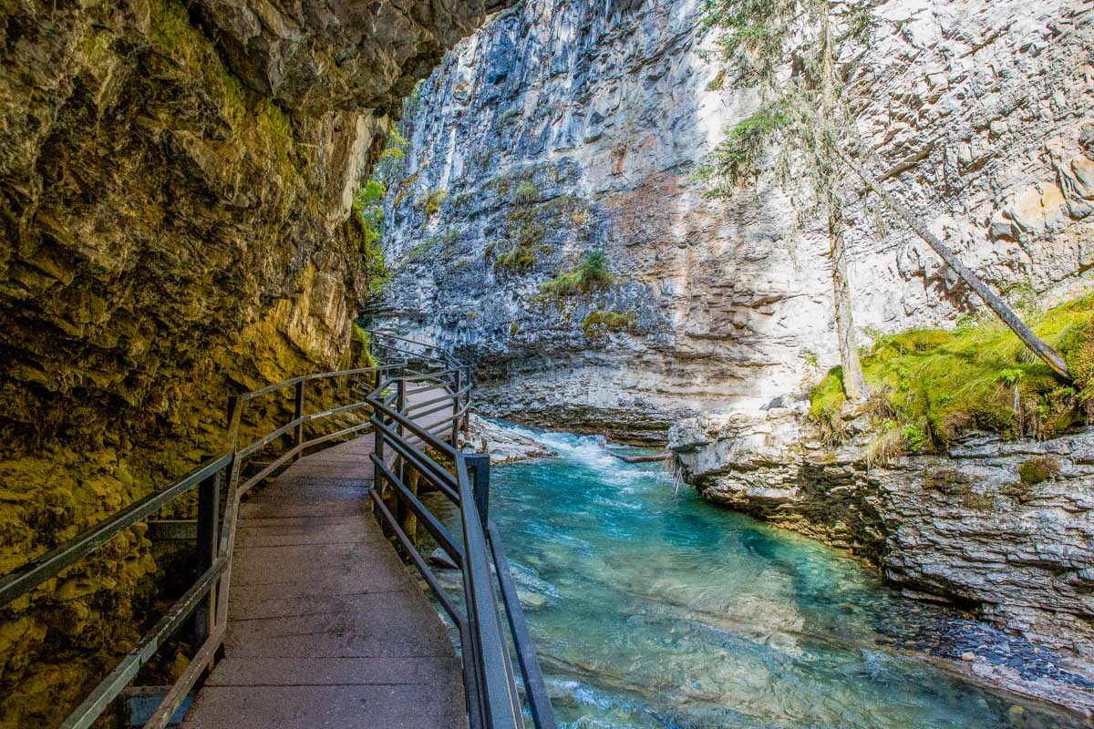 The boardwalk along Johnston Canyon on the Bow Valley Parkway in Banff National Park