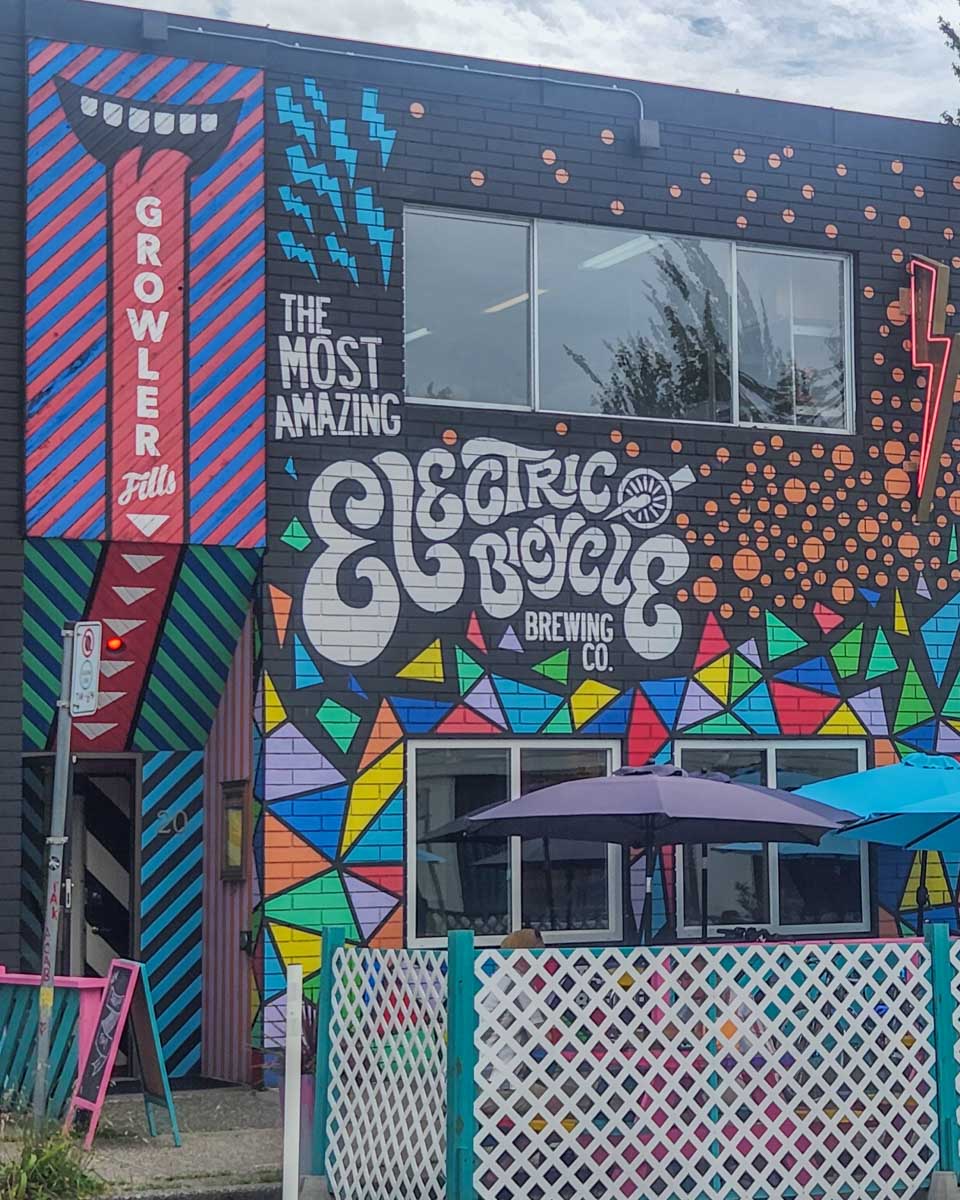 The front of Electric Bicycle Brewing