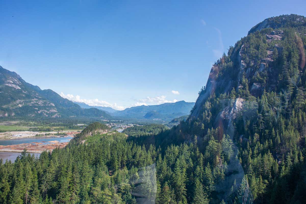 The view of Squamish from the Sea to Sky Gondola