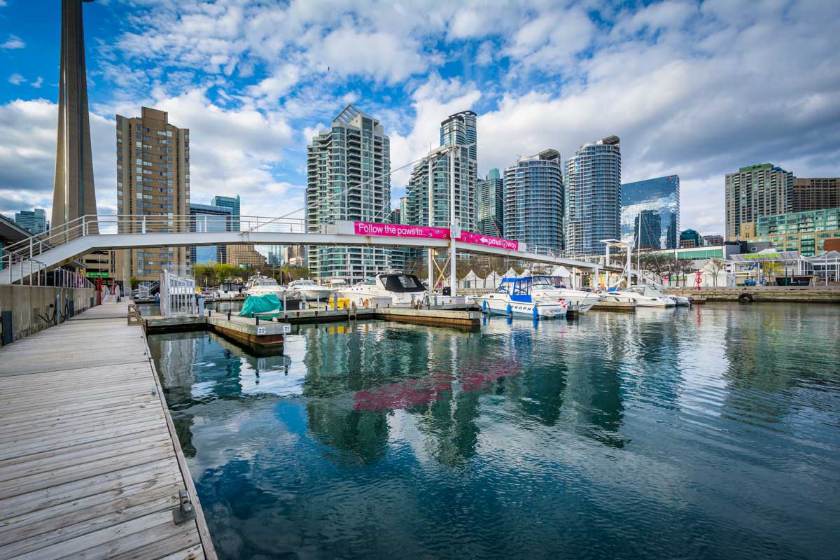 Overlooking Toronto Harbour from the boardwalk.