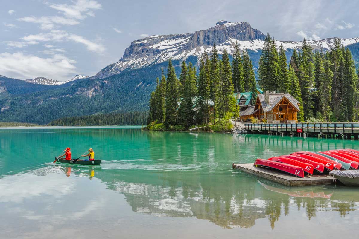 Scenic views at Emerald Lake in Yoho National Park, Canada