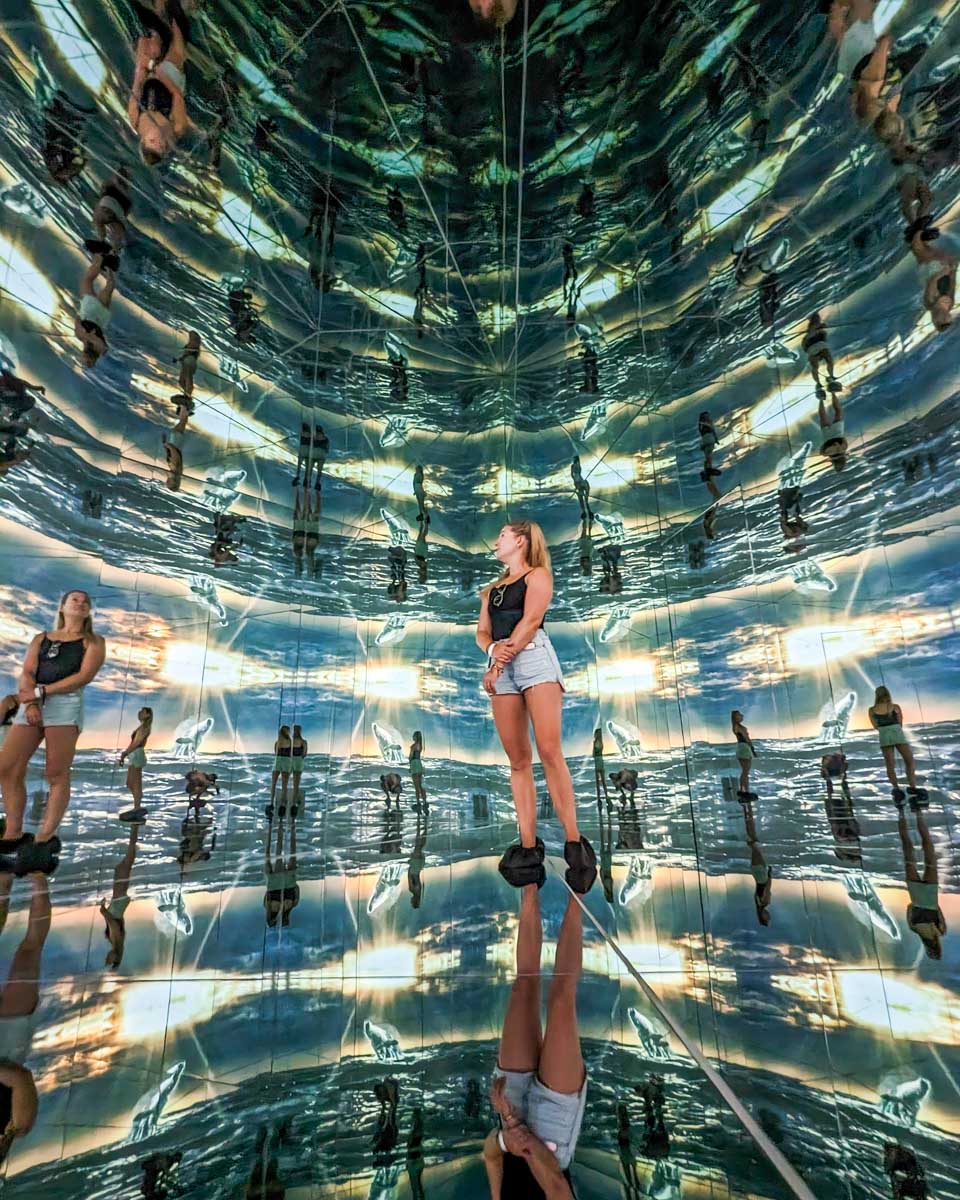 Bailey in a display at the Mystika Immersive at the Tulum Ruins