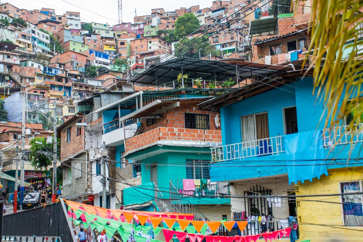 Colorful houses in Comuna 13 in Medellin