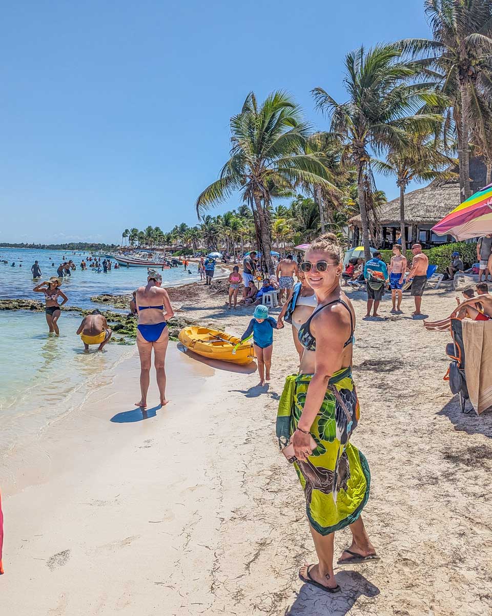 Bailey at Akumal beach, Mexico