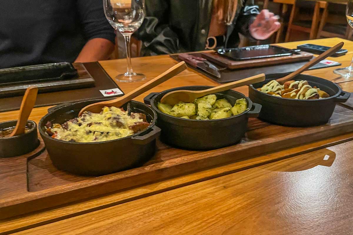 Potatoe dishes at the Argentine Experience in Buenos Aires