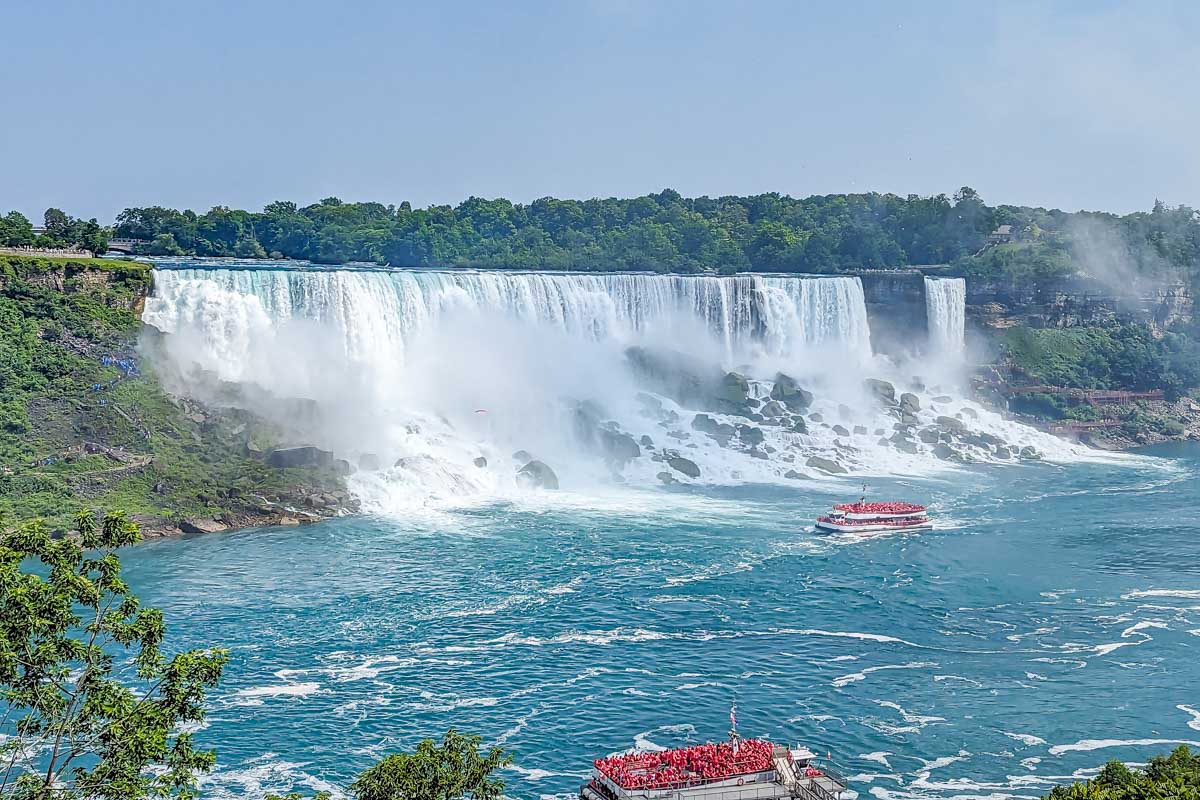 Two boat cruises below Niagara Falls, Canada
