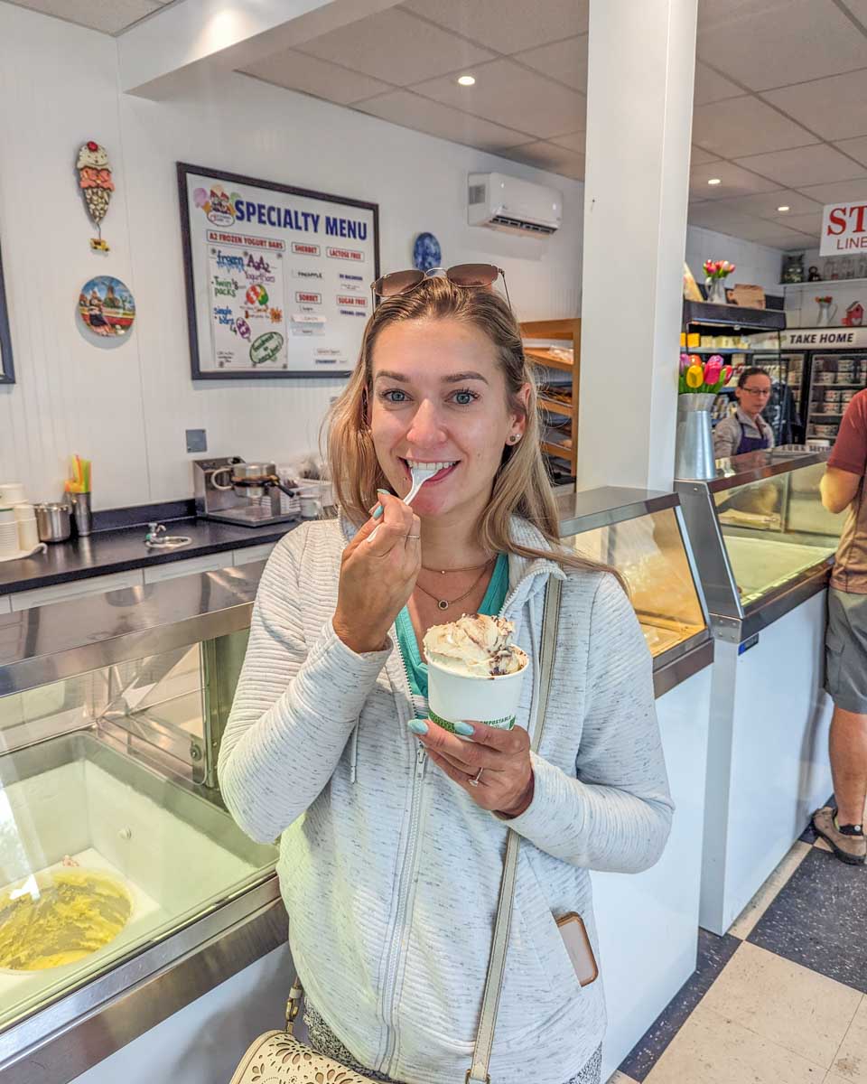 Bailey enjoys ice cream at D Dutchmen Dairy, BC
