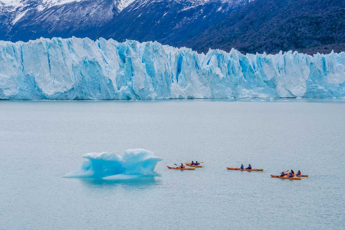 Kayakers near Perito Moreno Glacier