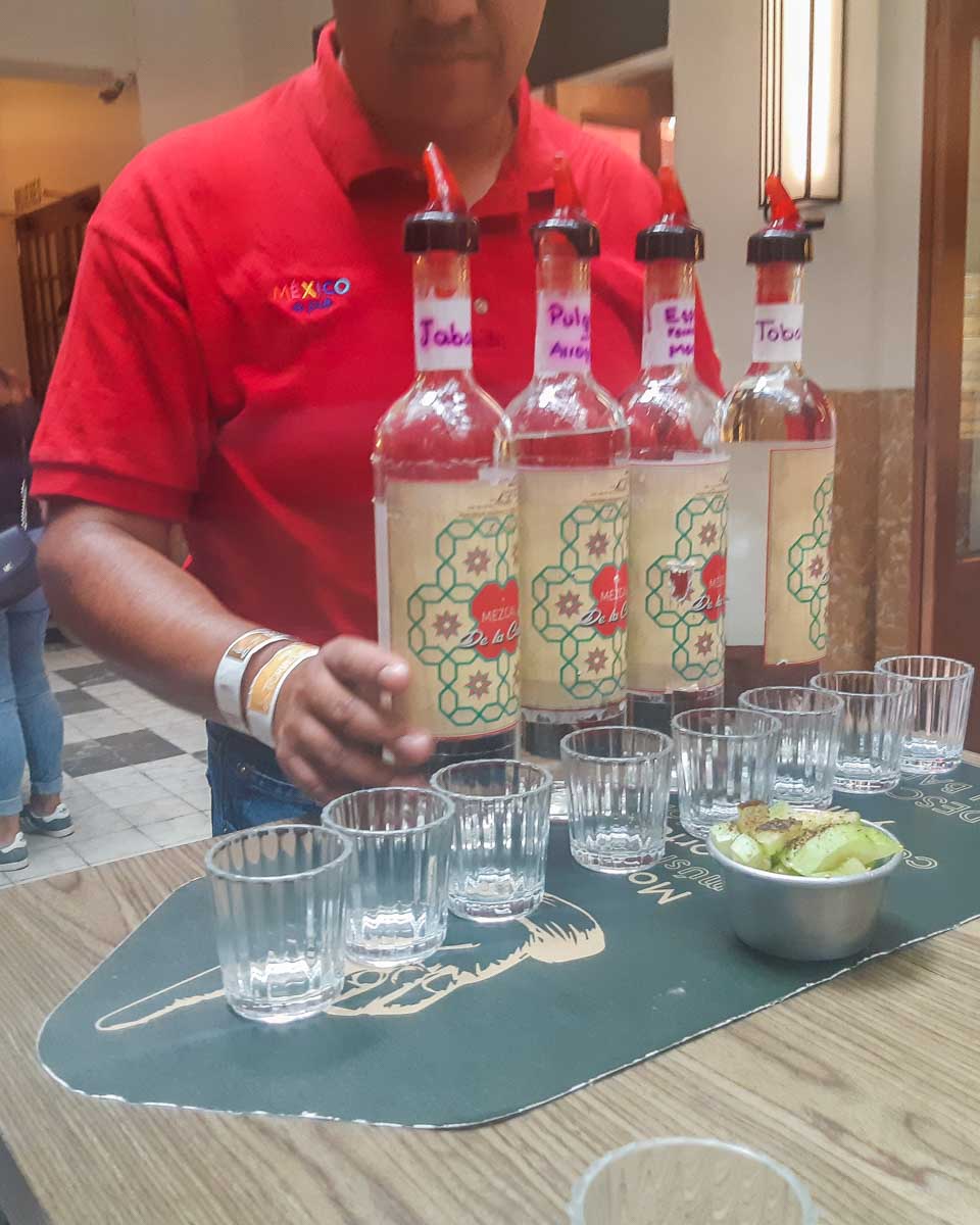 Mezcal tasting in Mexico city on a Lucha Libre Tour