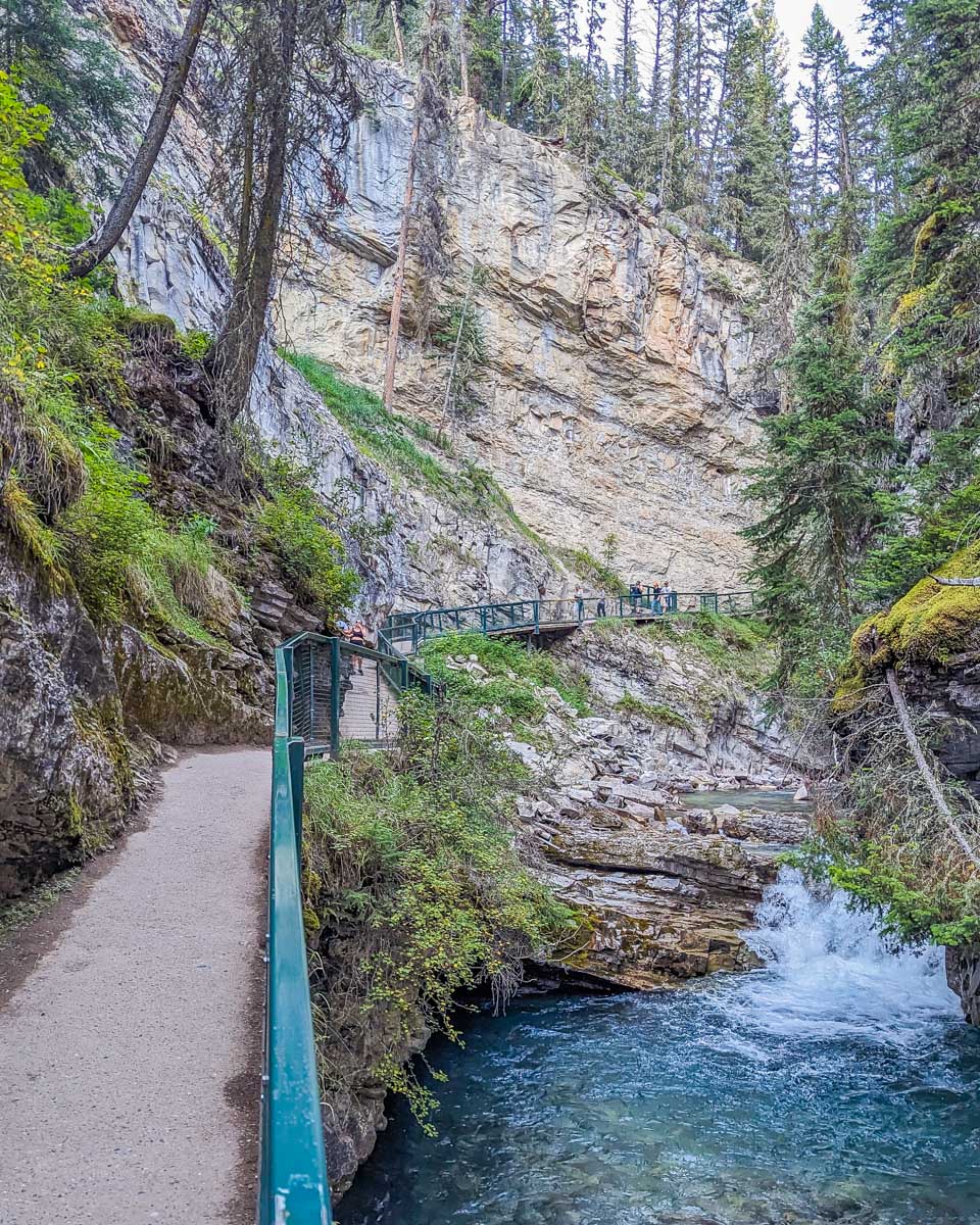 River runs through Johnston Canyon in Banff National Park