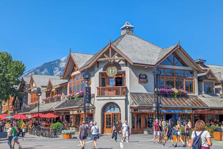 Scenic views of the walking street in Banff Town