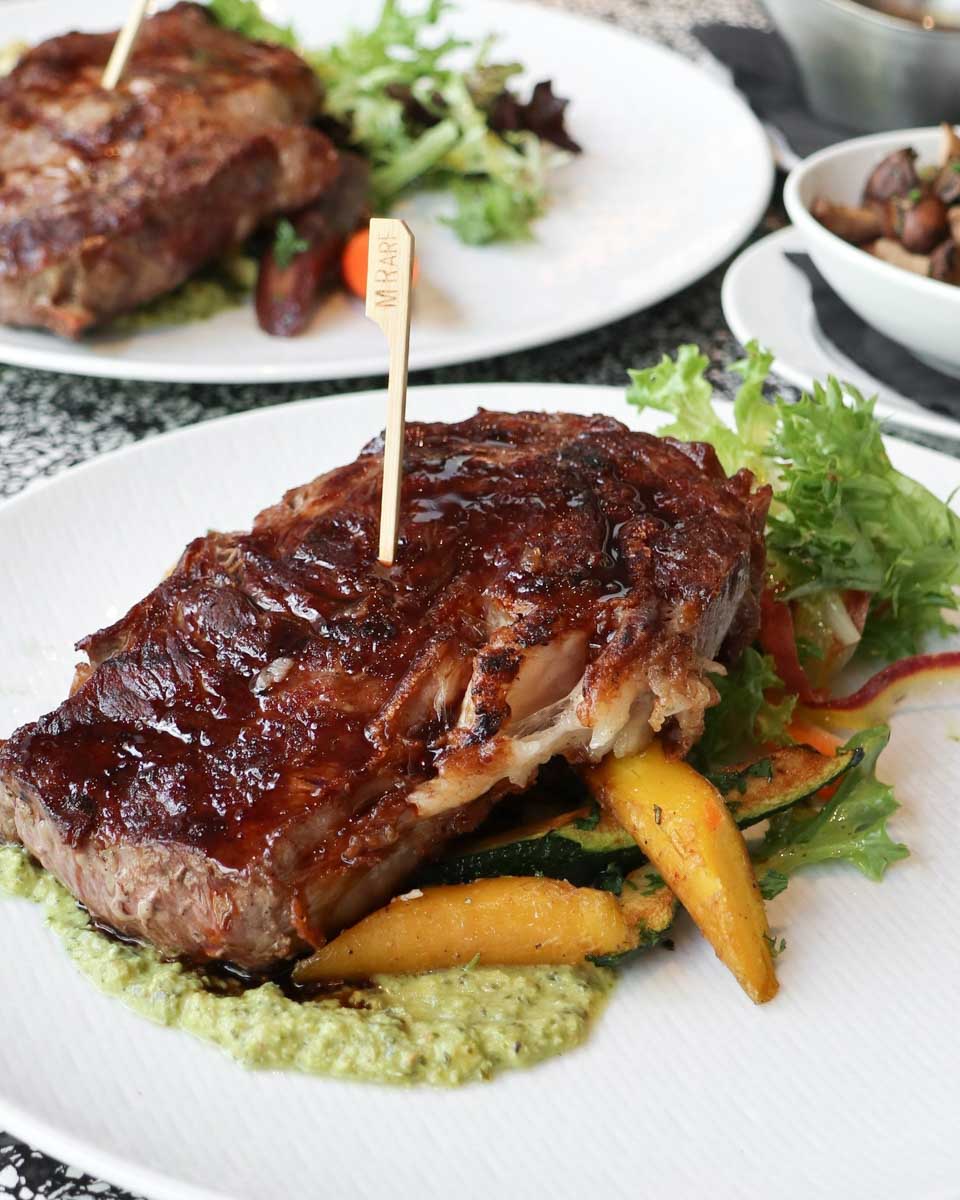 Steak at Black + Blue Vancouver