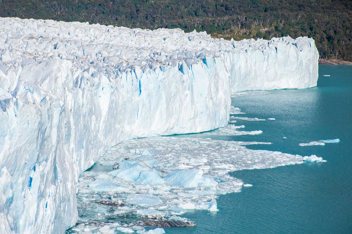 The side of Perito Moreno Glacier as seen from the viewing platforms