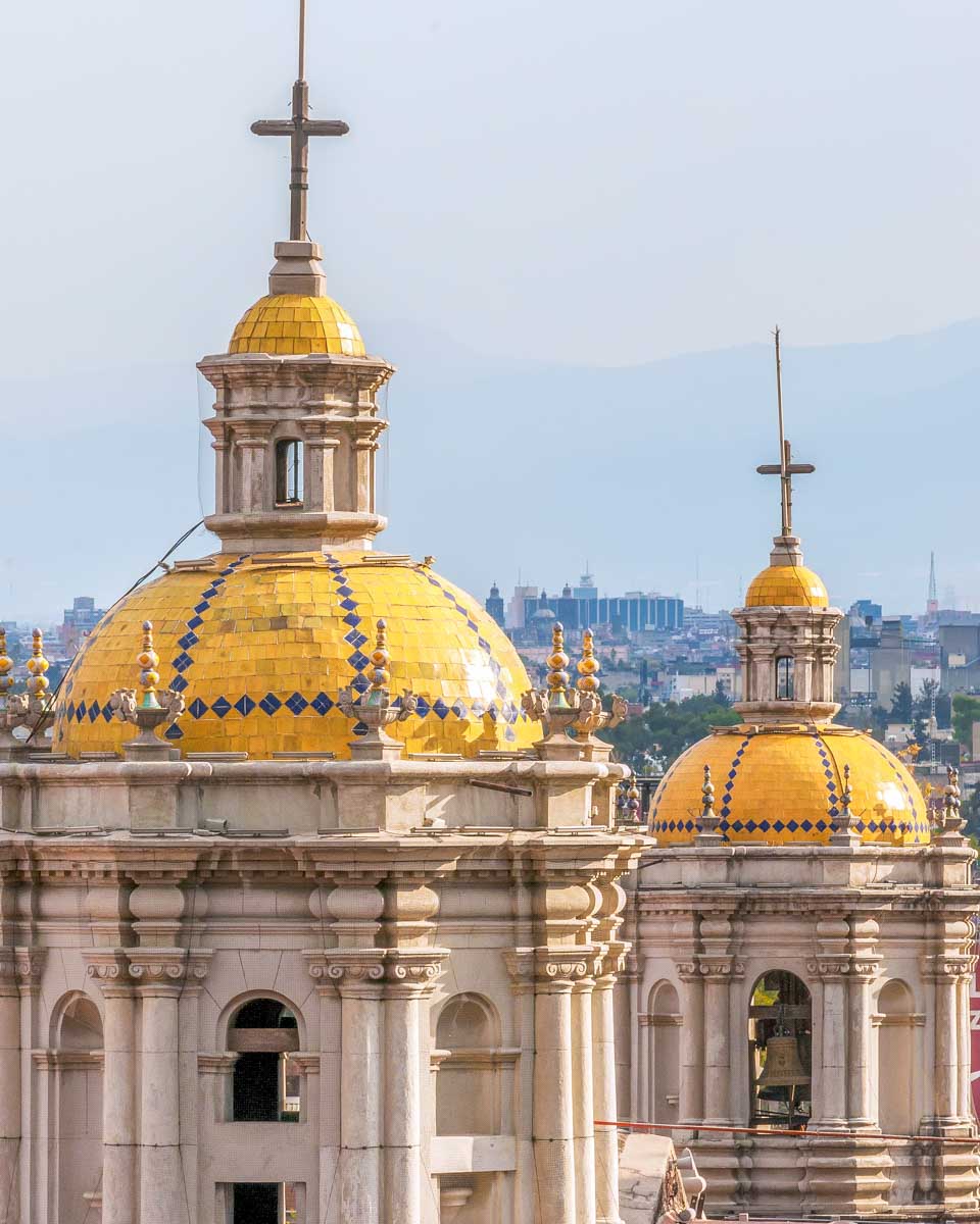 The towers at basilica of our lady of guadalupe in Mexico