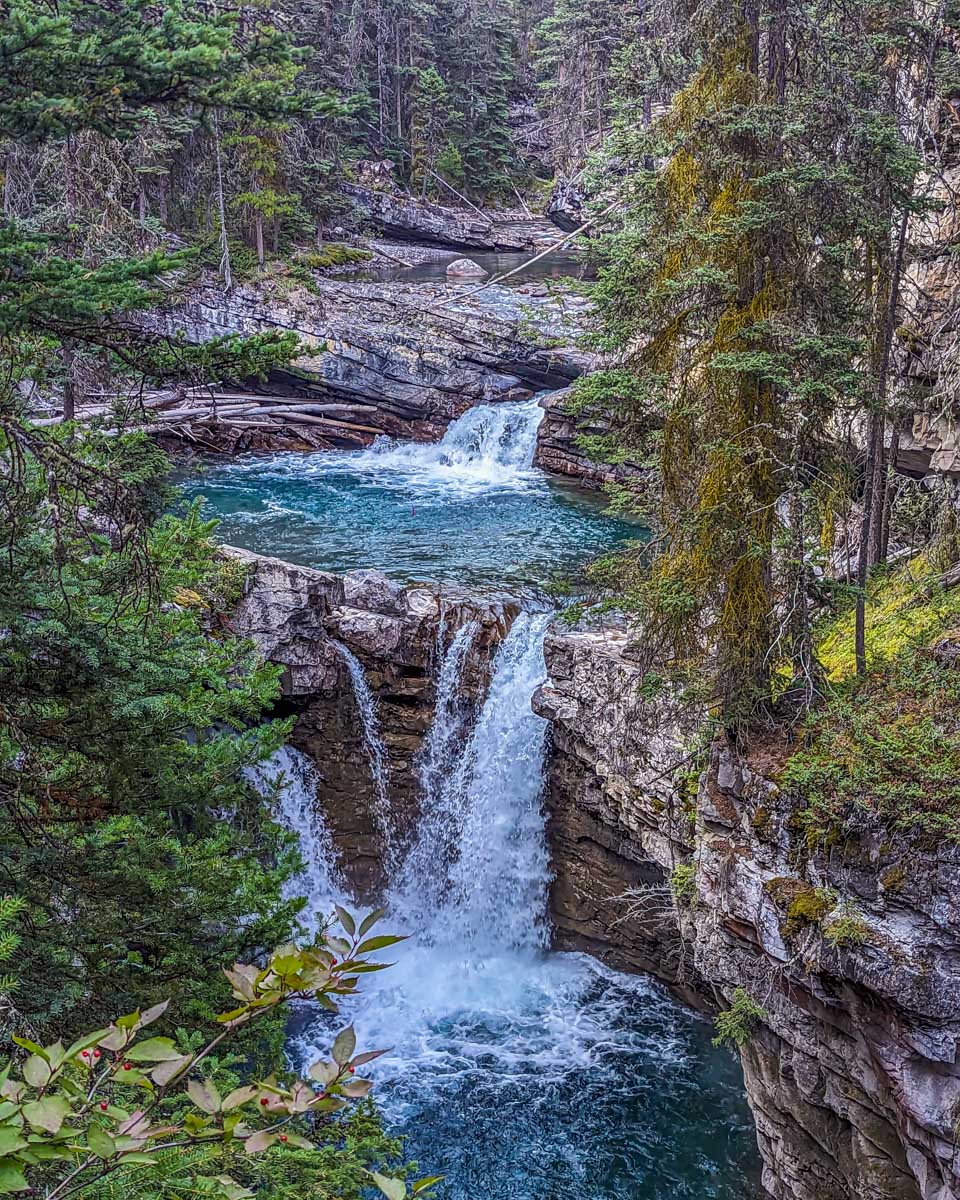 Waterfall at Johnston Canyon in Banff National Park