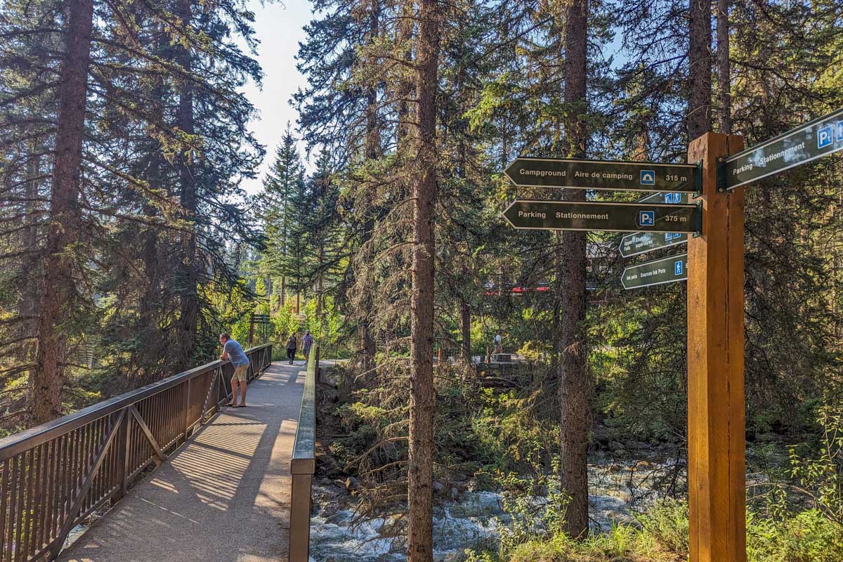 Wooden bridge at Johnston Canyon in Banff National Park