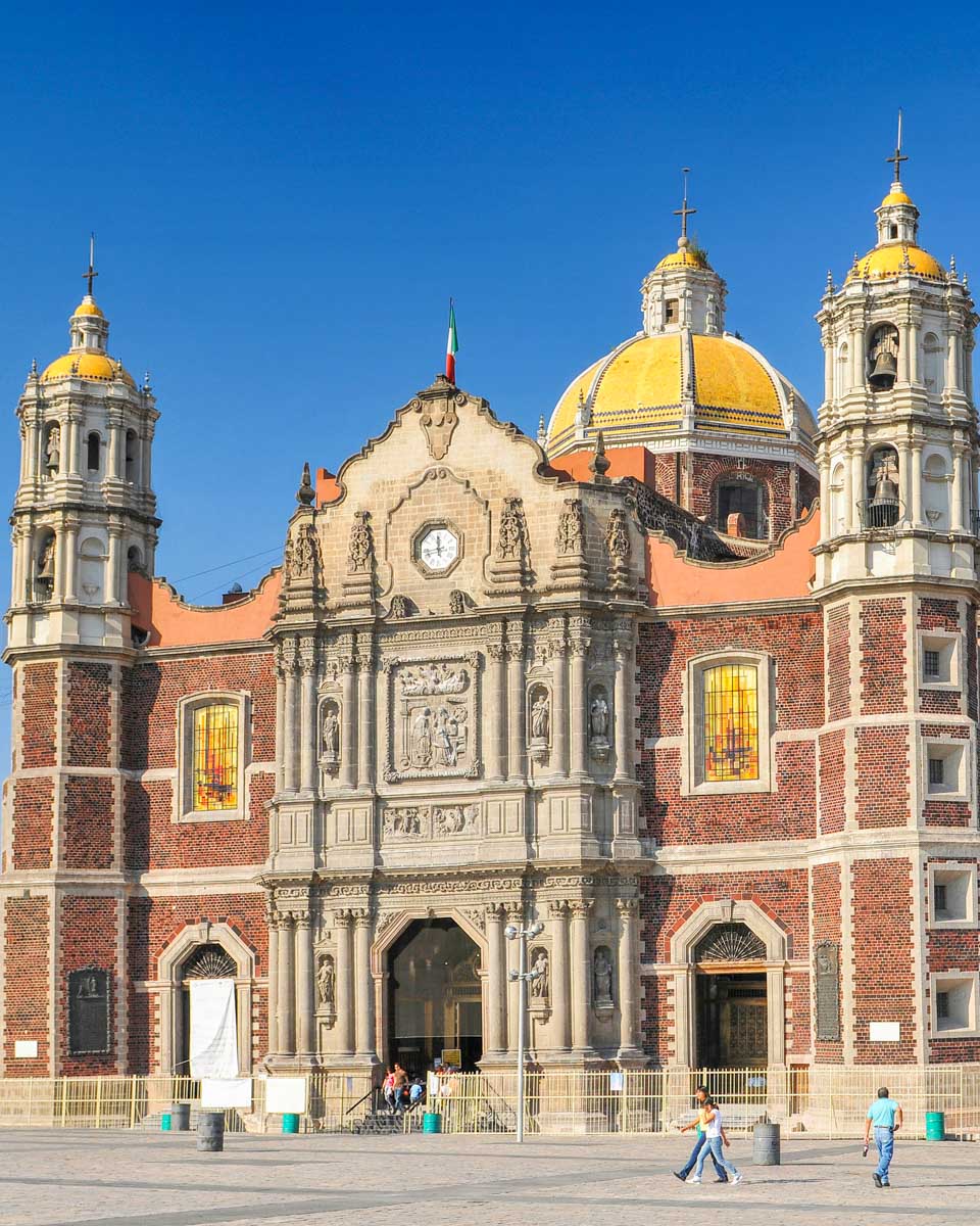 basilica of our lady of guadalupe from the front in Mexico