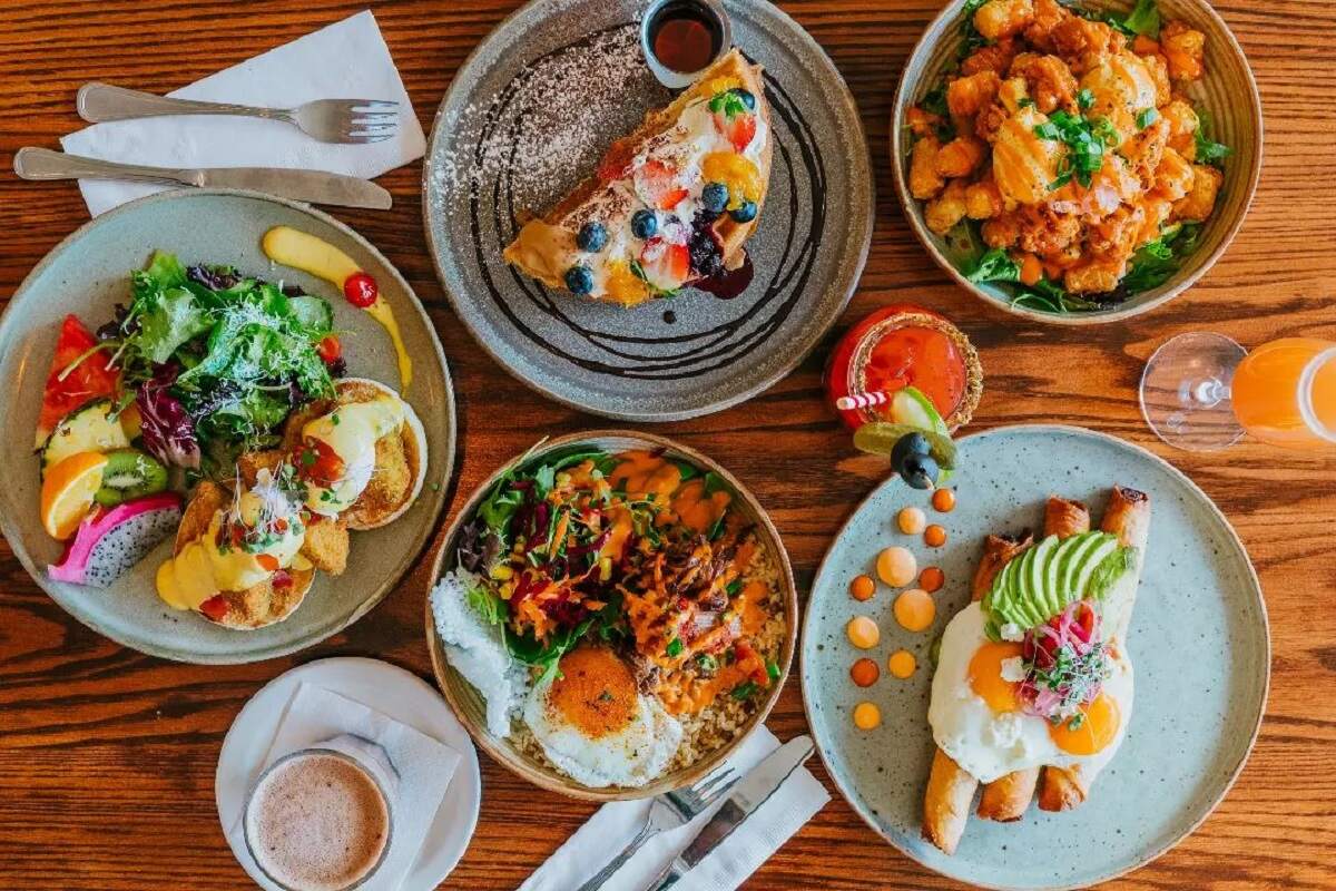 a selection of colorful breakfast foods from Namo Cafe Bistro