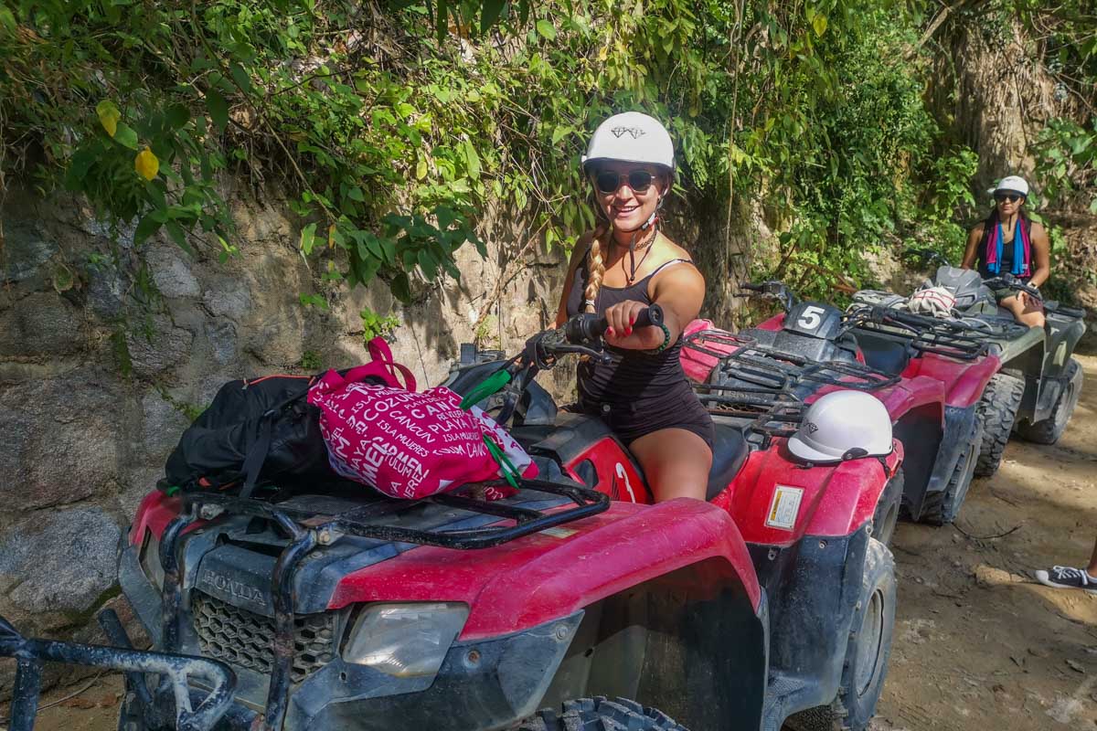 Bailey on an ATV in Cancun, Mexico