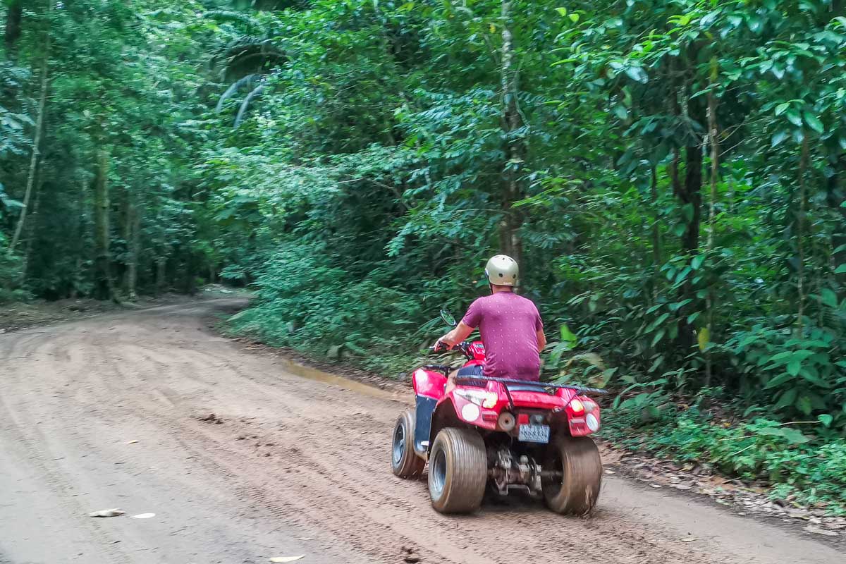 Daniel rides an ATV in Cancun, Mexico