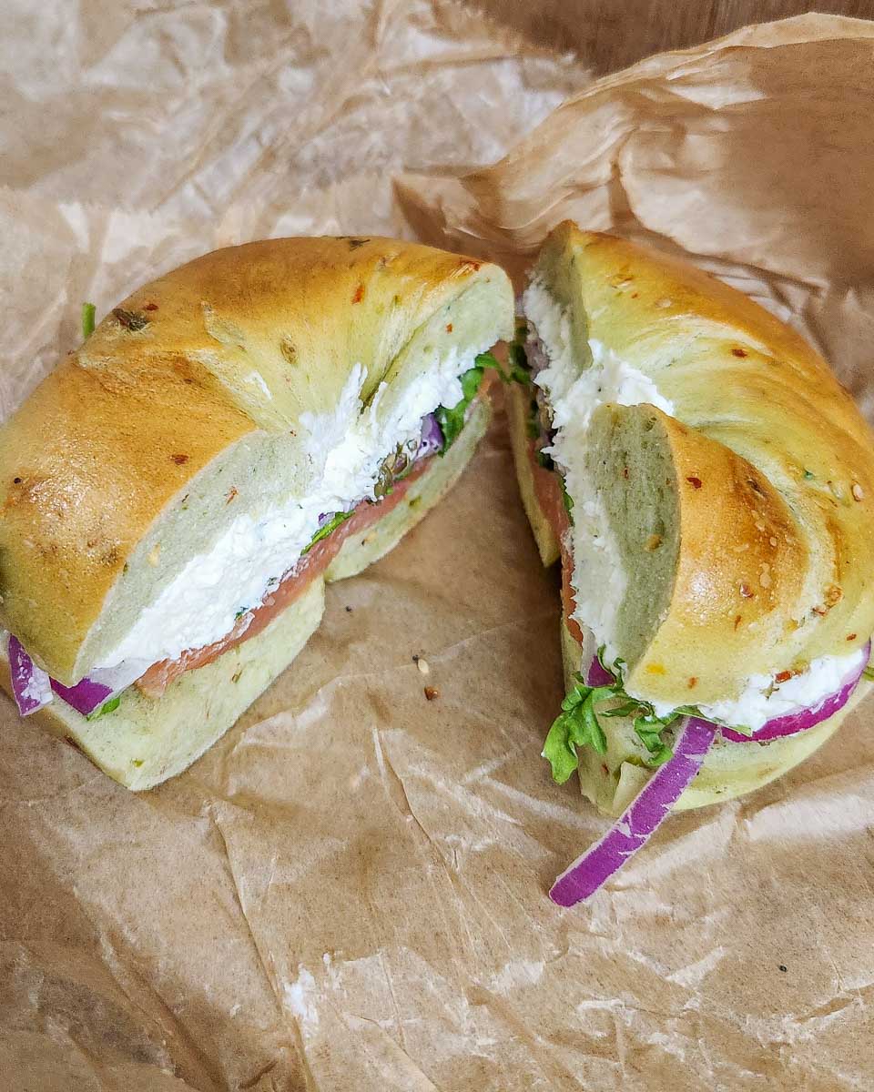A bagel we tried on a food tour through New York City