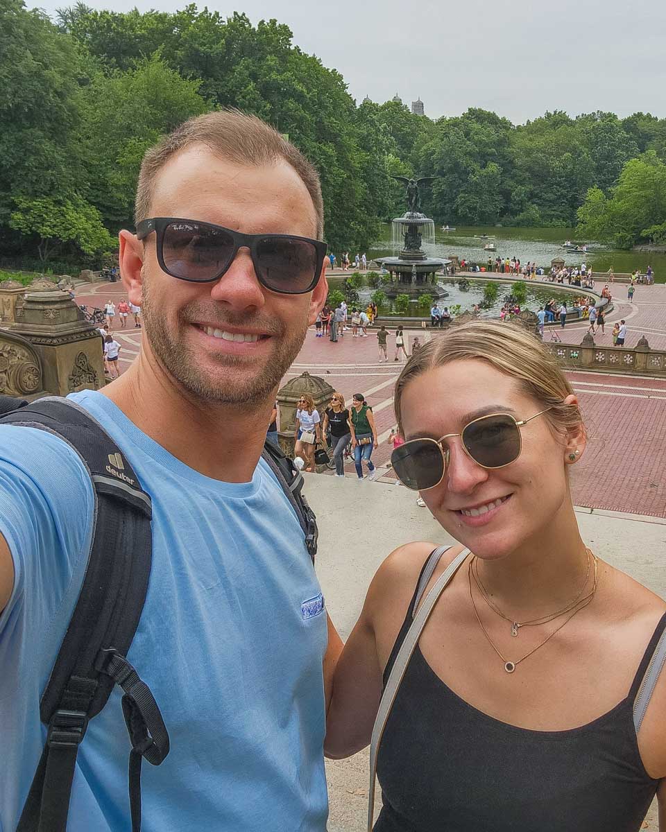 Bailey and Daniel take a selfie in Central Park, New York City