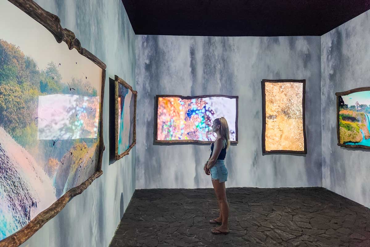 Bailey enjoys a display at Mystika Immersive, Tulum