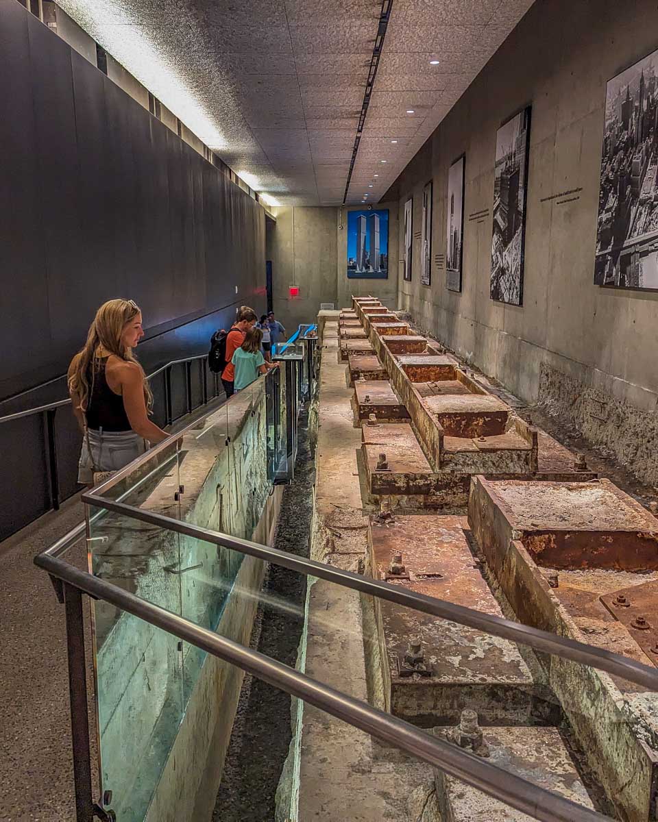 Bailey walks through the 911 Memorial and Museum in New York City