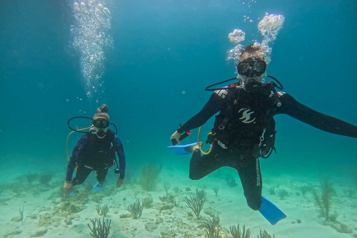 Daniel and Bailey scuba diving in Cabo San Lucas