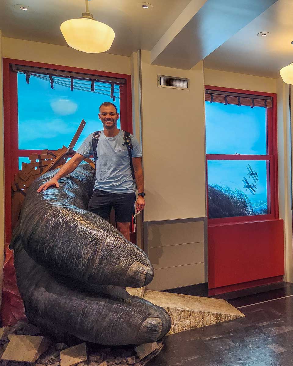 Daniel on the King Kong display at the Empire State Building in New York City