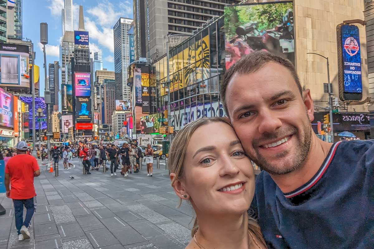 Daniel and Bailey take a selfie in New York City