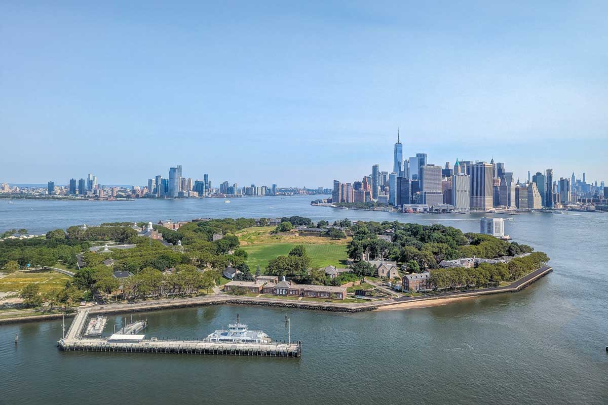 Ellis Island and New York City on a Manhattan Helicopter ride